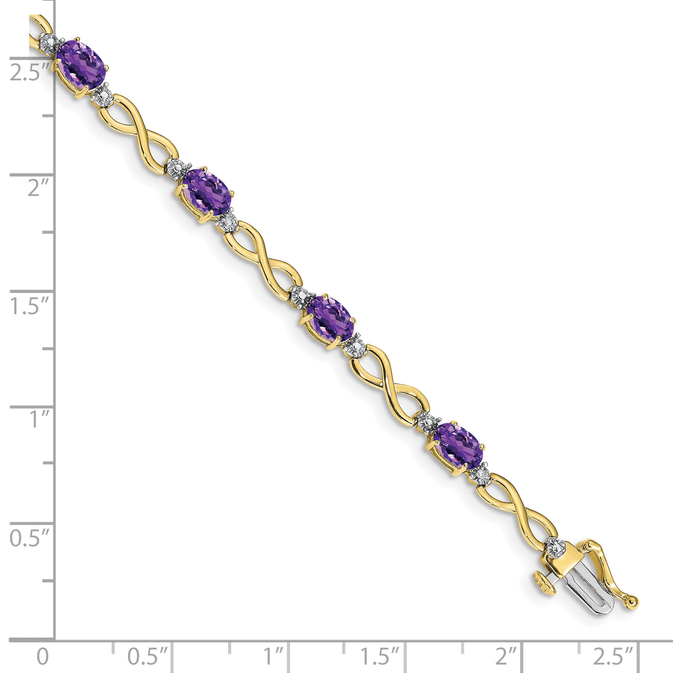 10k Amethyst and Diamond Infinity Bracelet