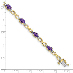 10k Amethyst and Diamond Infinity Bracelet