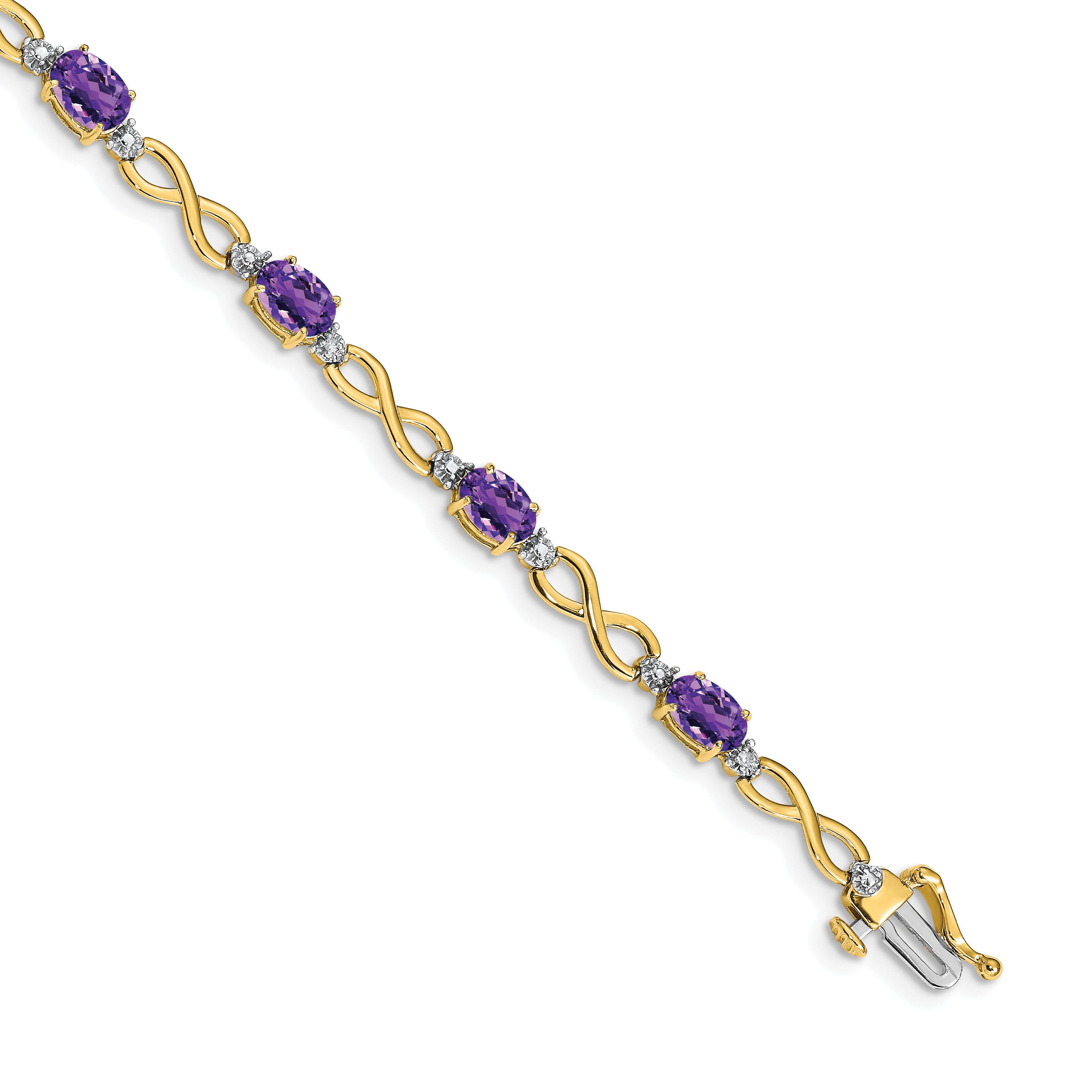 10k Amethyst and Diamond Infinity Bracelet