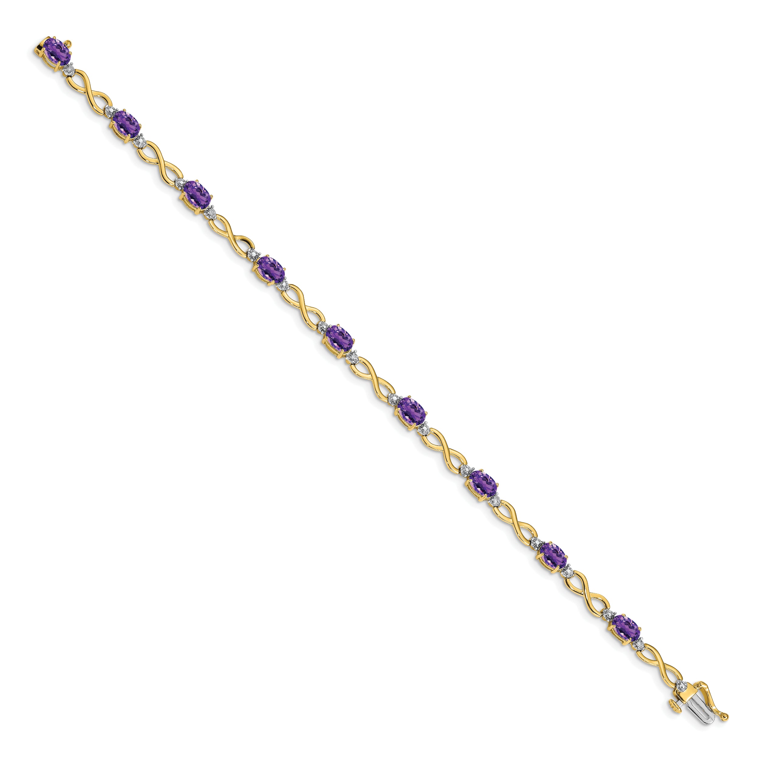 14k Amethyst and Diamond Infinity Bracelet