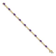 14k Amethyst and Diamond Infinity Bracelet