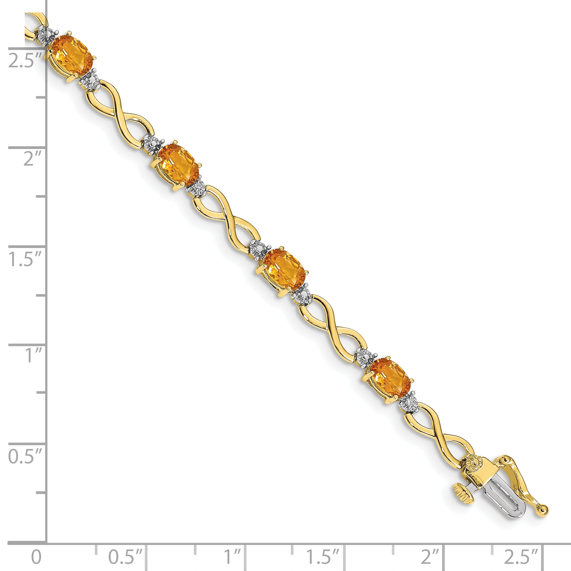 10k Citrine Diamond Infinity Bracelet