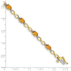 10k Citrine Diamond Infinity Bracelet