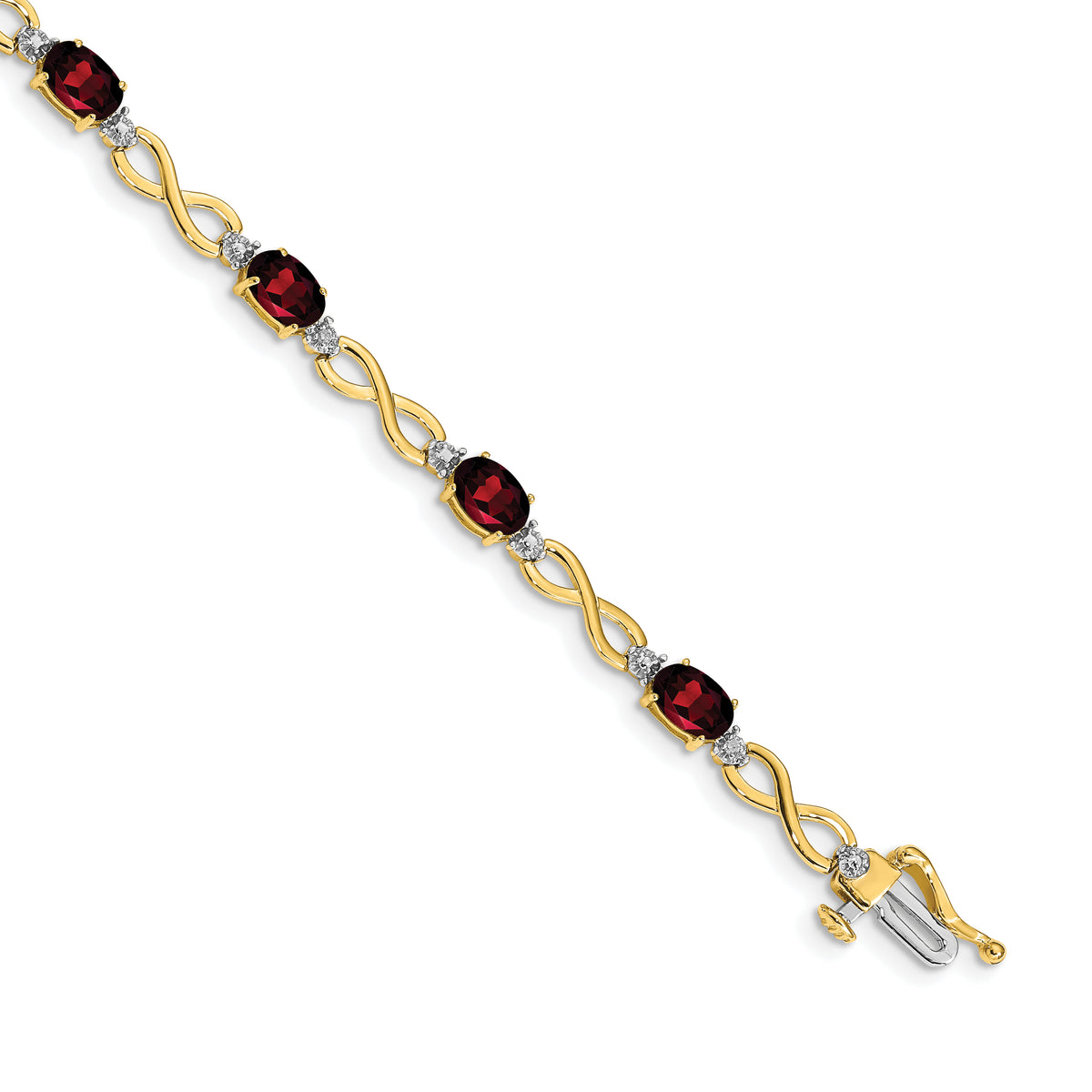 14k Garnet and Diamond Infinity Bracelet