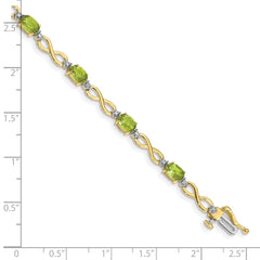 10k Peridot and Diamond Infinity Bracelet