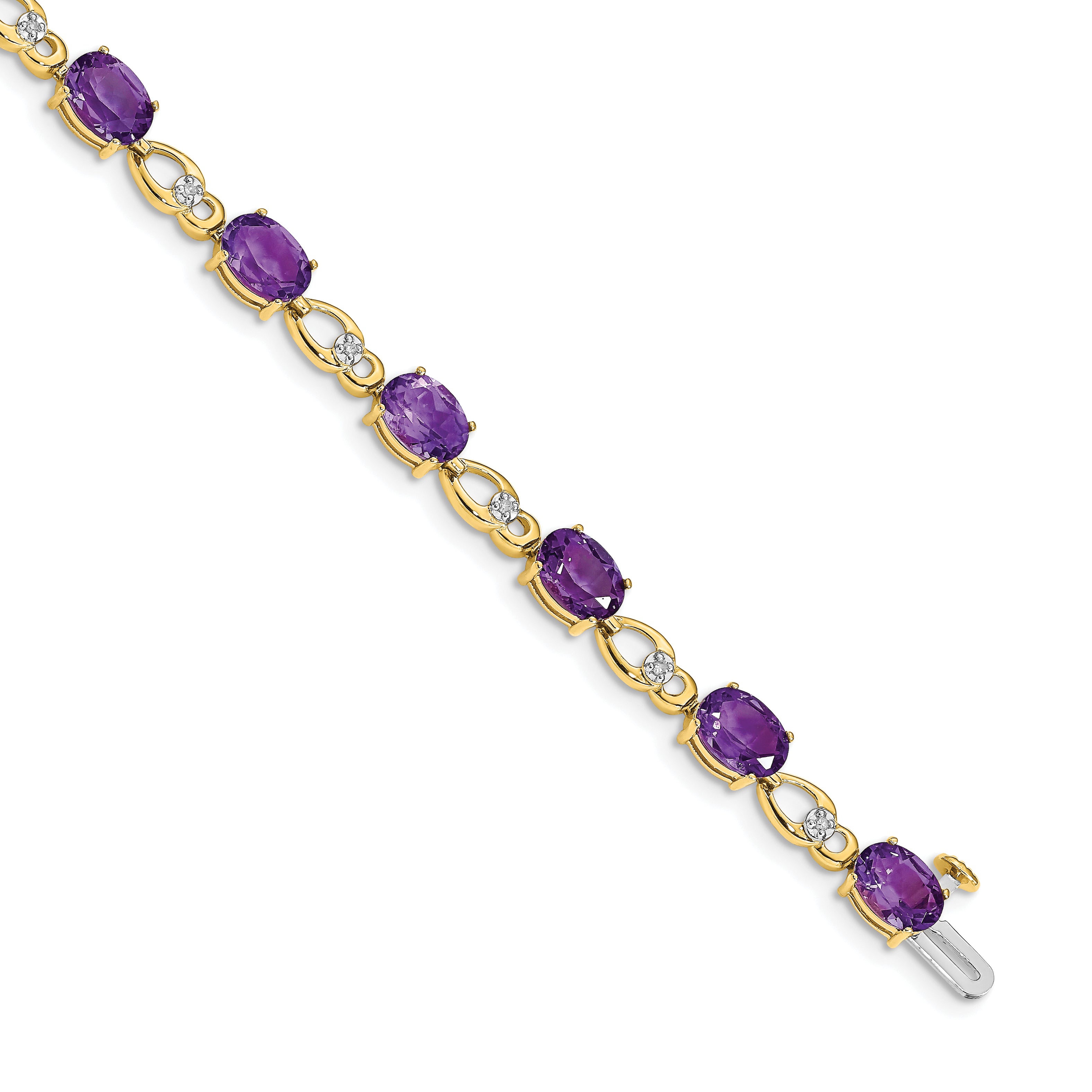 14k Amethyst and Diamond Bracelet