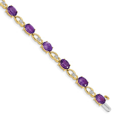 14k Amethyst and Diamond Bracelet