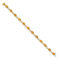 14k Citrine and Diamond Bracelet