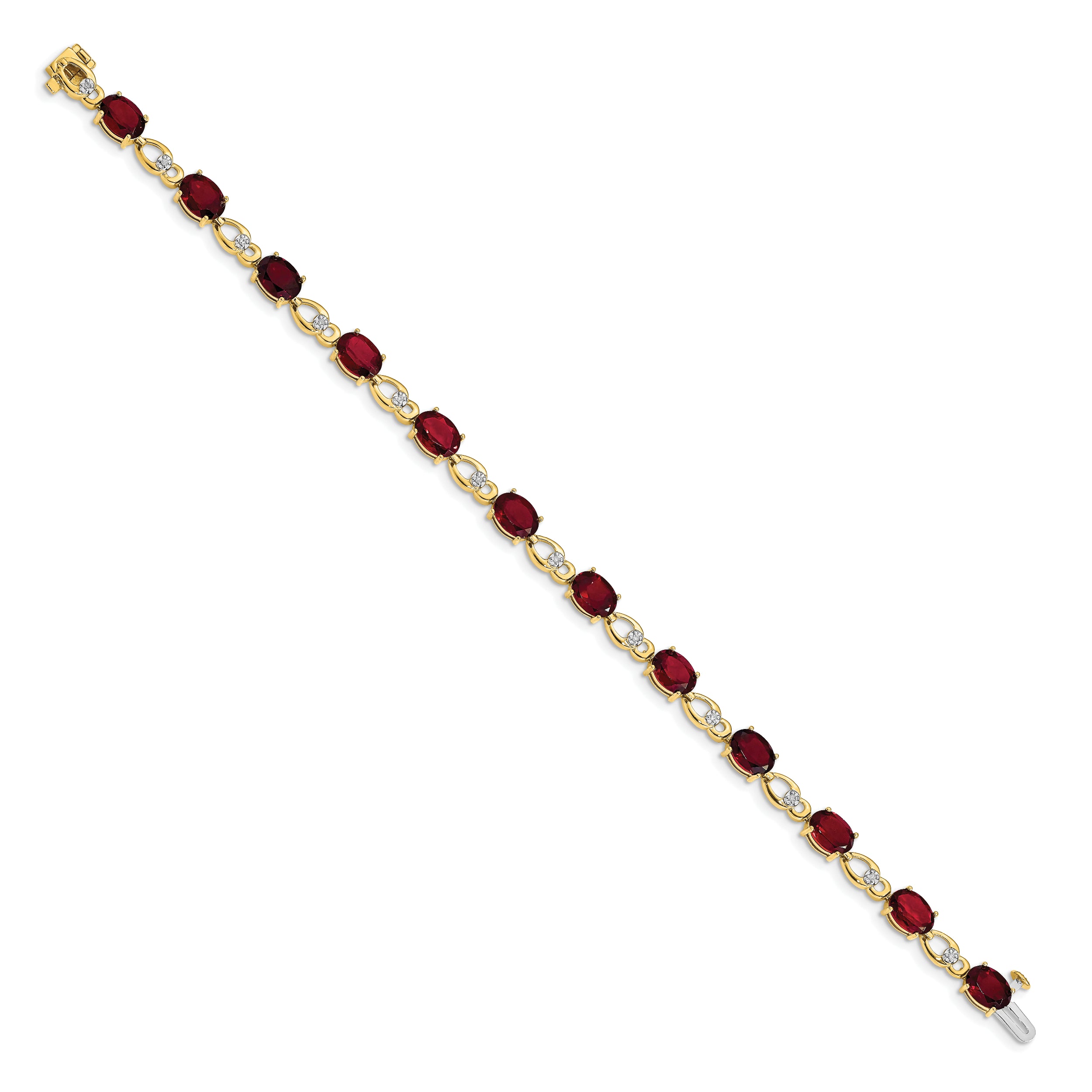 14k Garnet and Diamond Bracelet