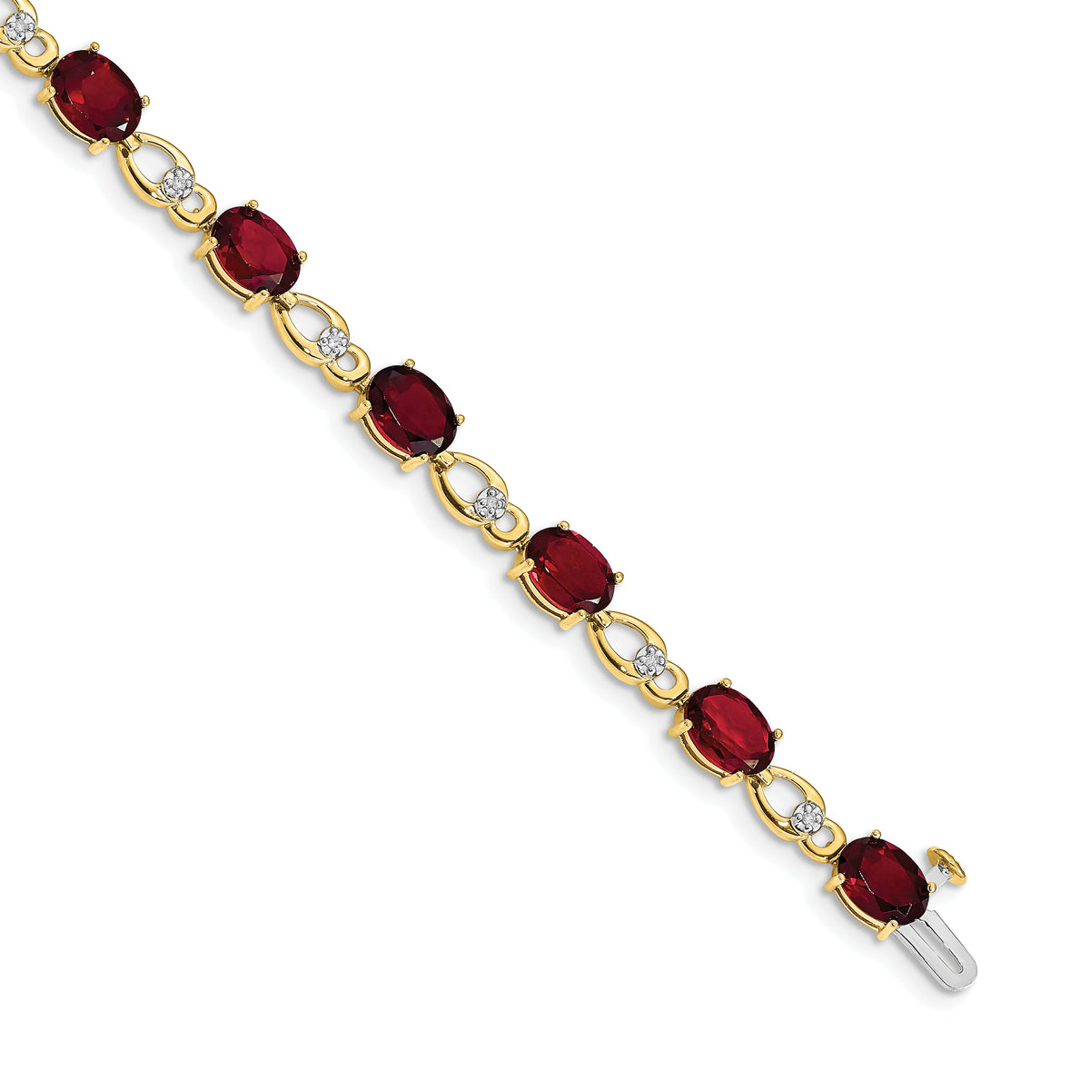 14k Garnet and Diamond Bracelet