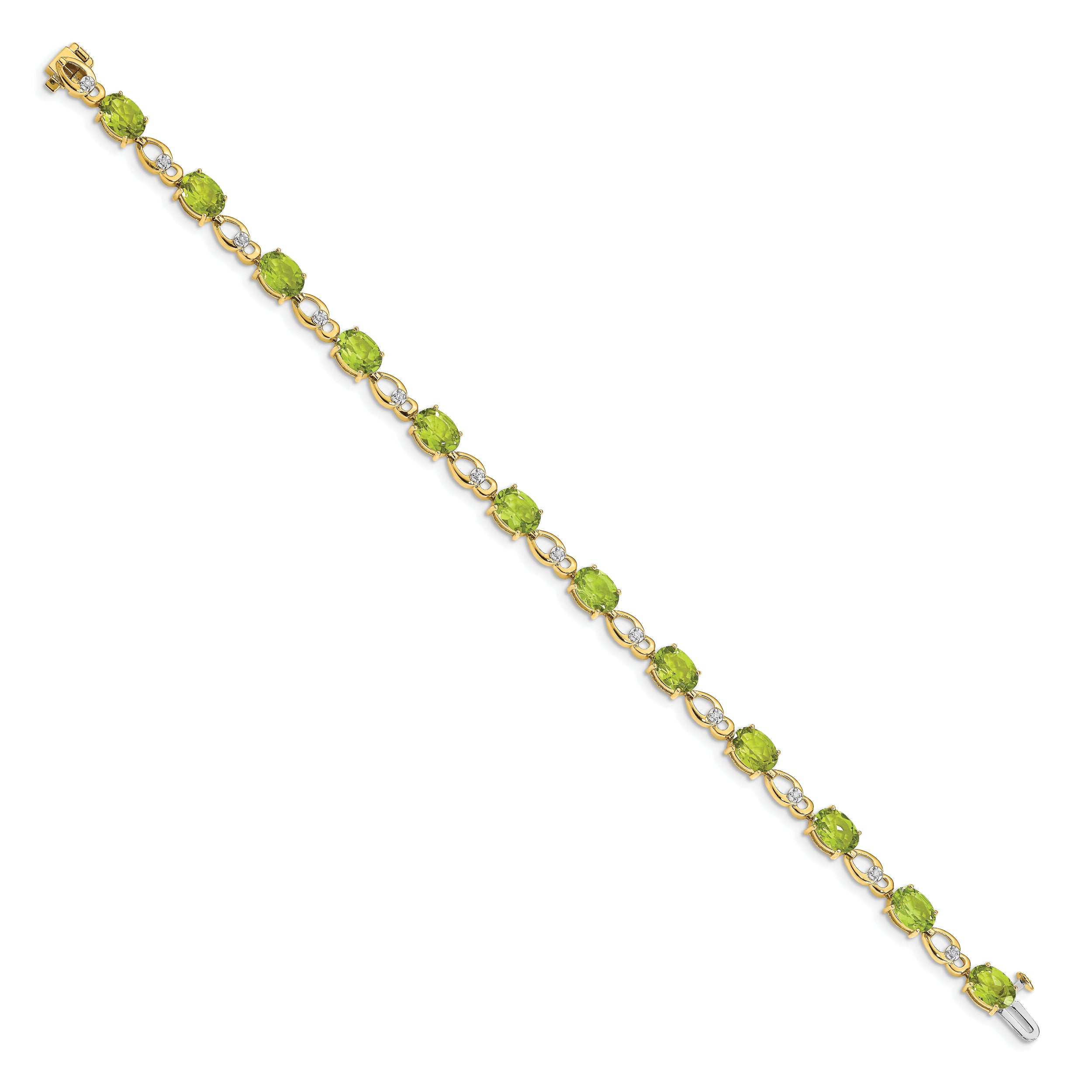 14k Peridot and Diamond Bracelet