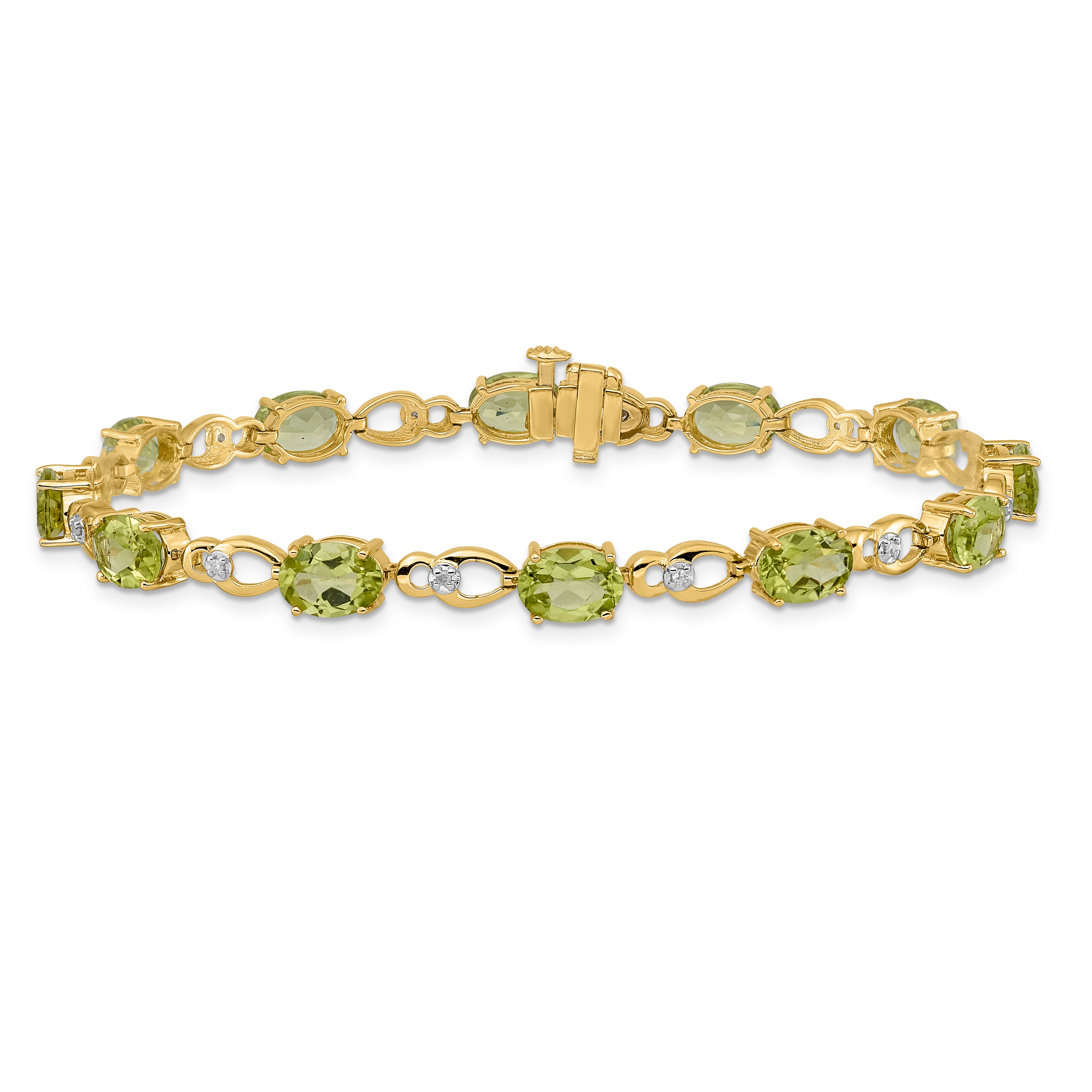 14k Peridot and Diamond Bracelet