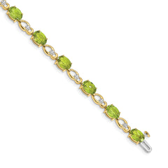 14k Peridot and Diamond Bracelet