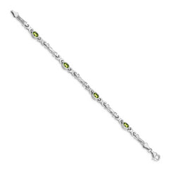 14k White Gold Peridot Bracelet