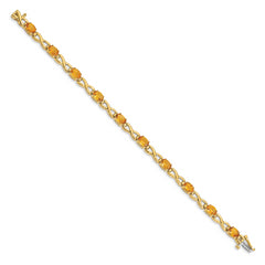 14k 7x5mm Oval Citrine Bracelet