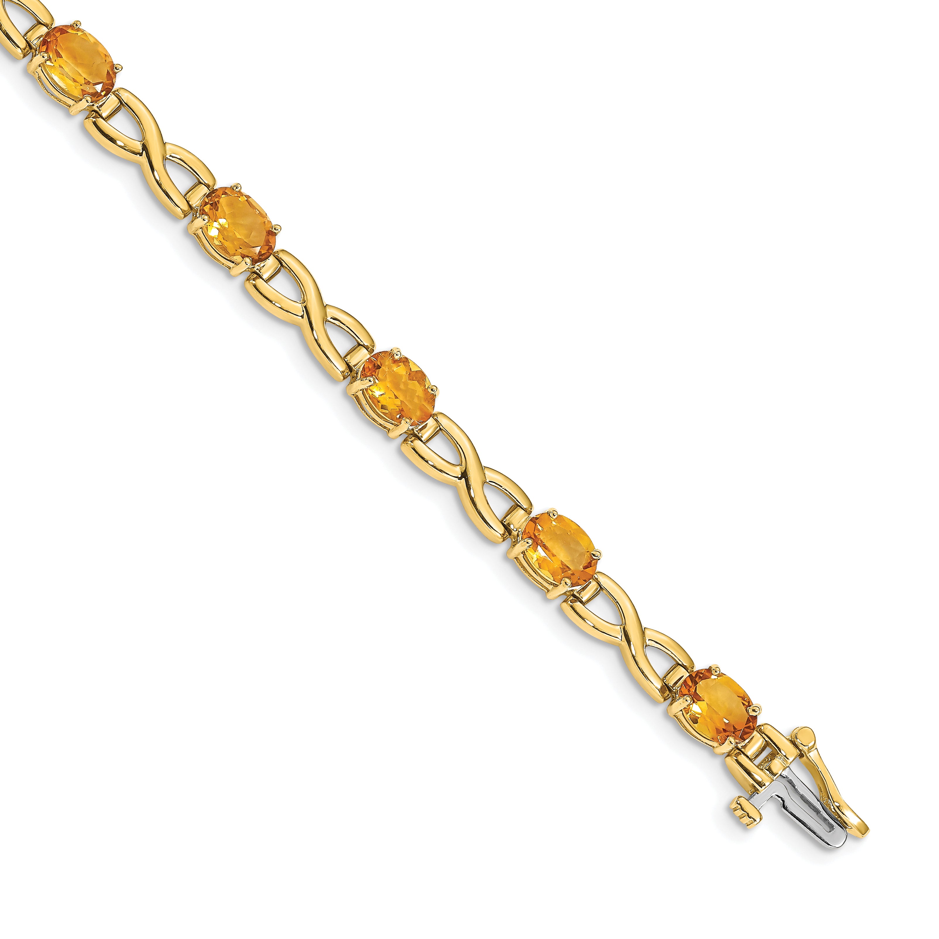 14k 7x5mm Oval Citrine Bracelet