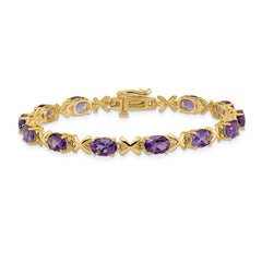 14k 7x5mm Oval Amethyst Bracelet