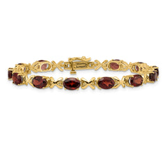 14k 7x5mm Oval Garnet Bracelet