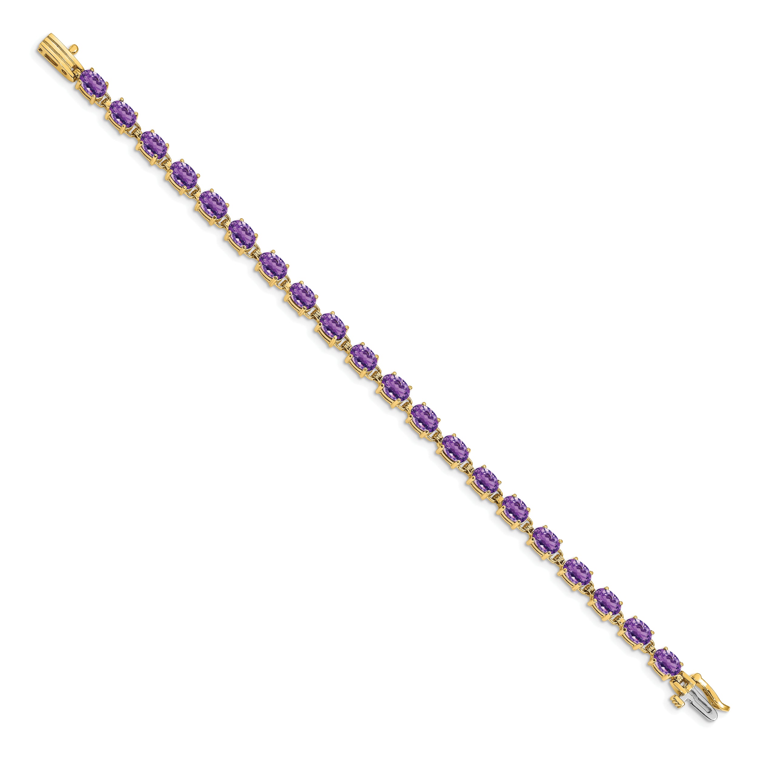 14k 6x4mm Oval Amethyst Bracelet