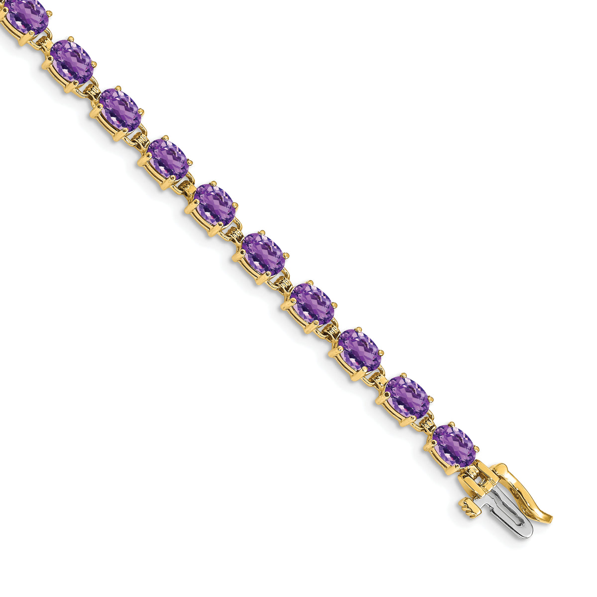 14k 6x4mm Oval Amethyst Bracelet