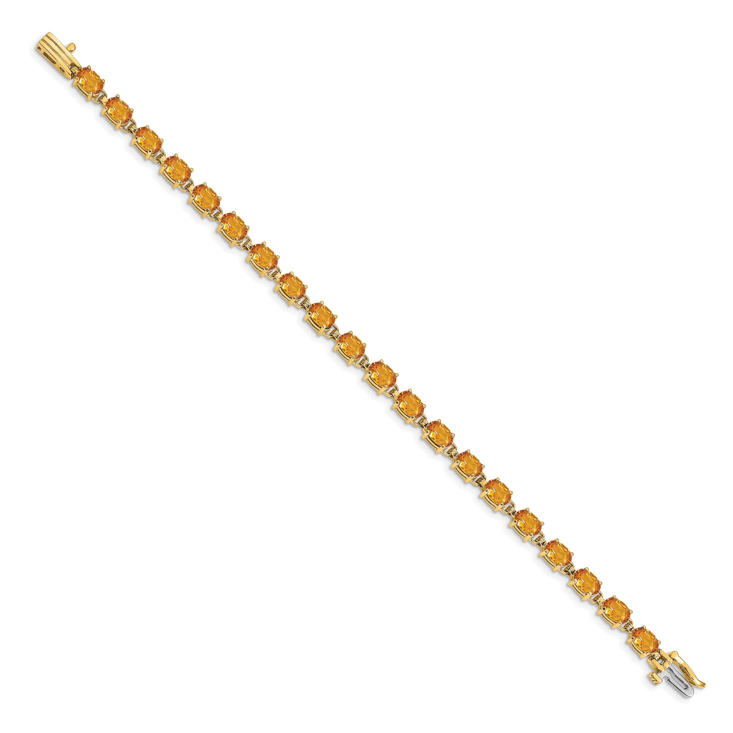 14k 6x4mm Oval Citrine Bracelet