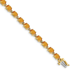 14k 6x4mm Oval Citrine Bracelet