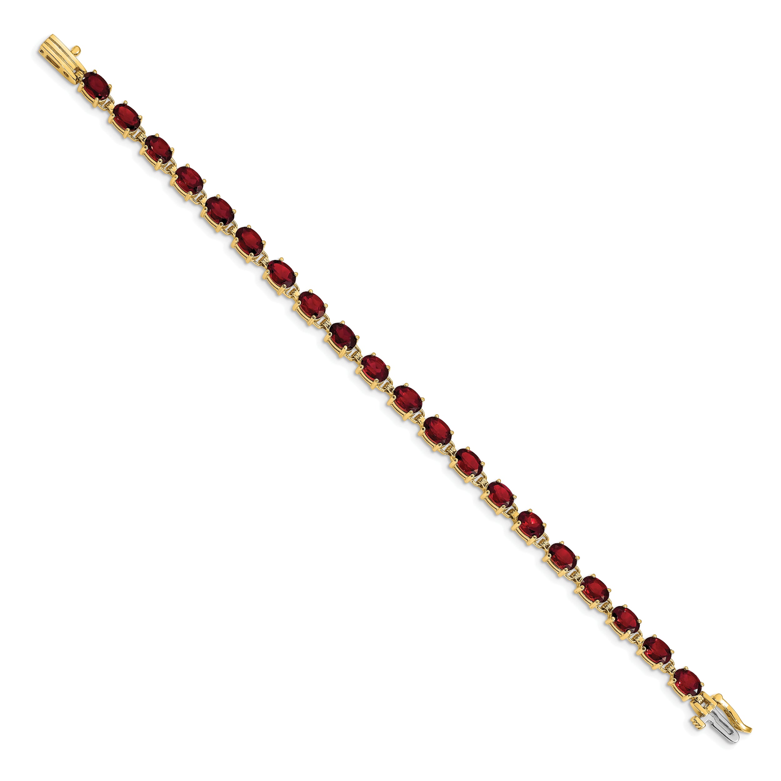 14k 6x4mm Oval Garnet Bracelet