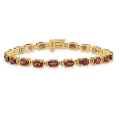 14k 6x4mm Oval Garnet Bracelet