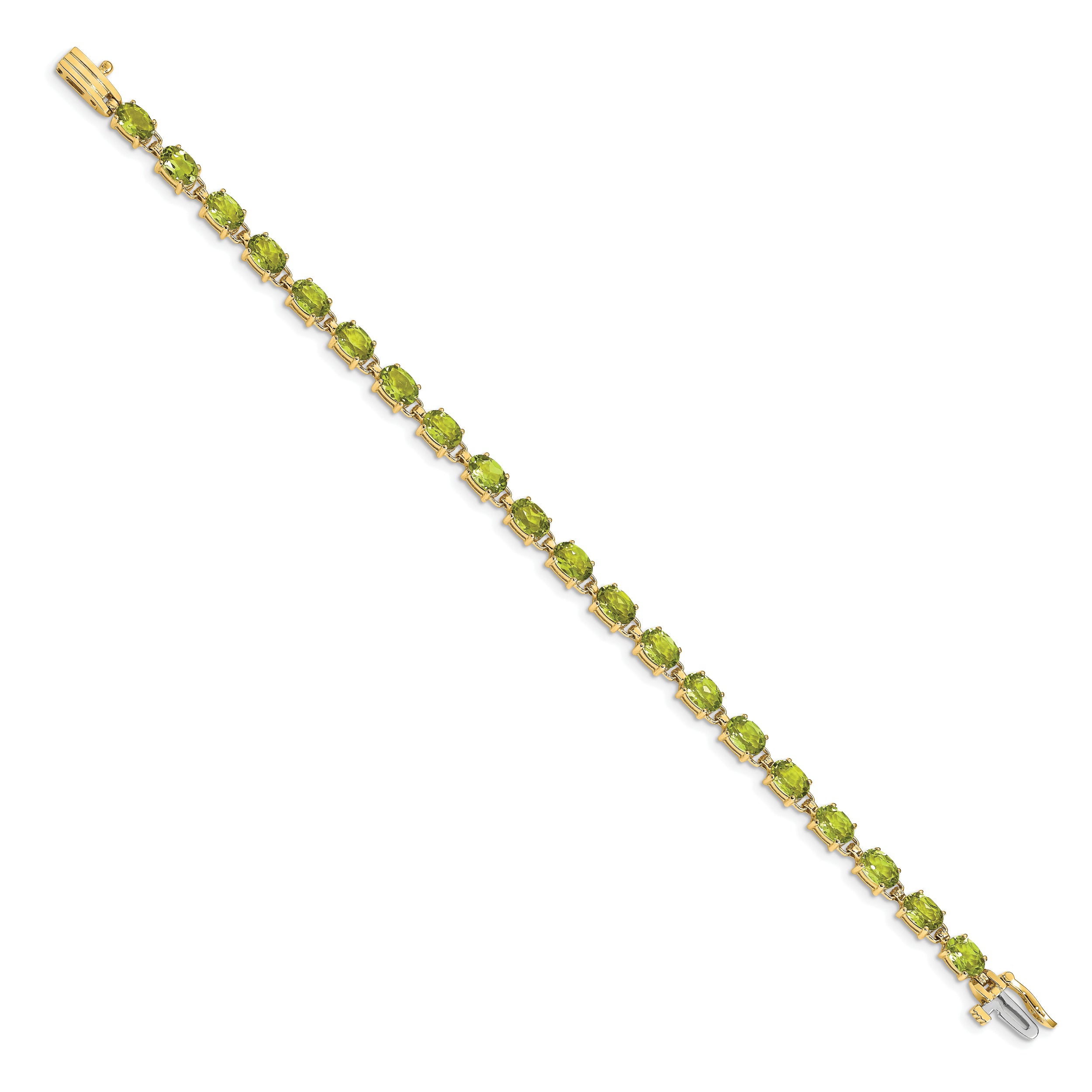 14k 6x4mm Oval Peridot Bracelet