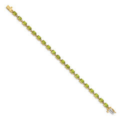 14k 6x4mm Oval Peridot Bracelet