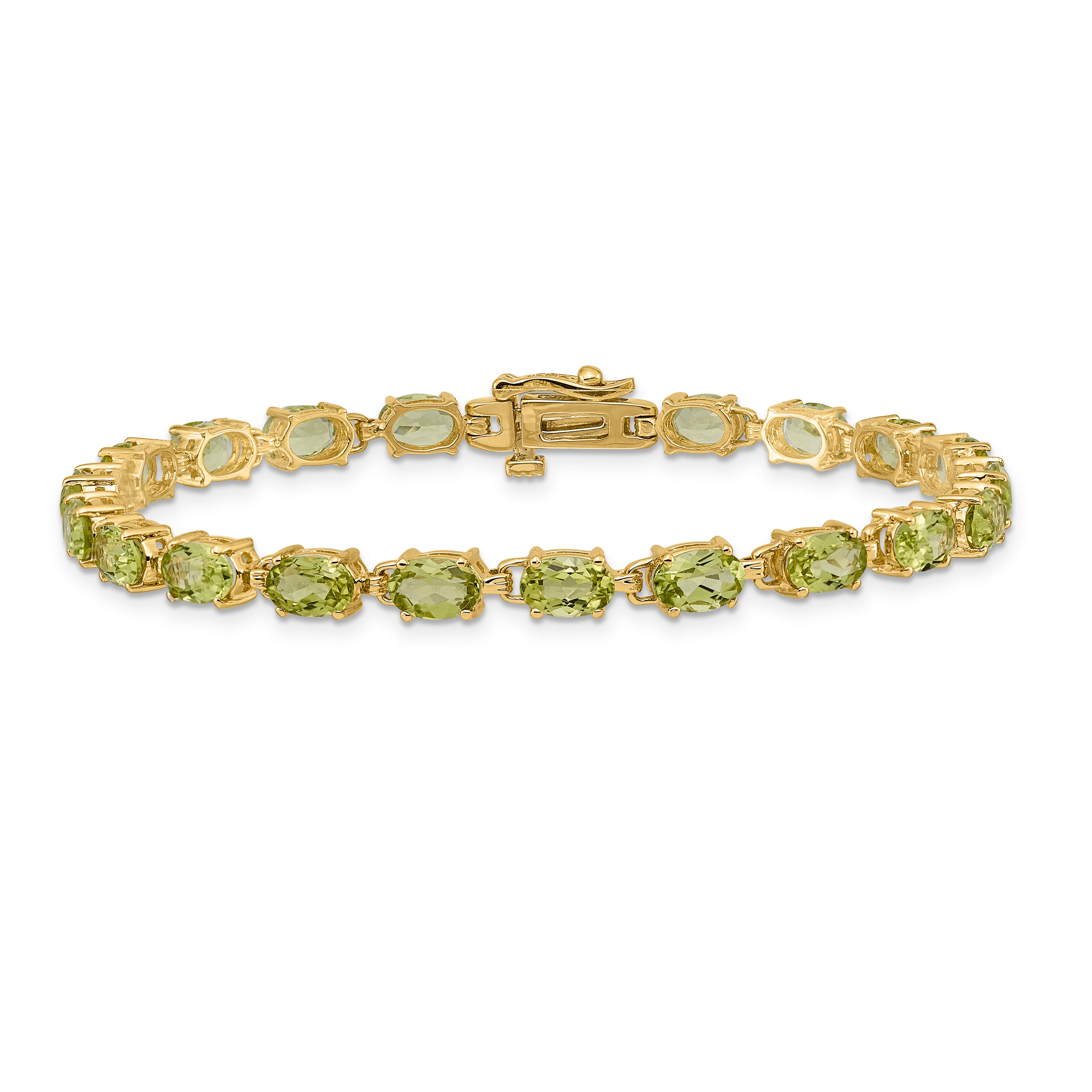 14k 6x4mm Oval Peridot Bracelet