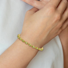 14k 6x4mm Oval Peridot Bracelet