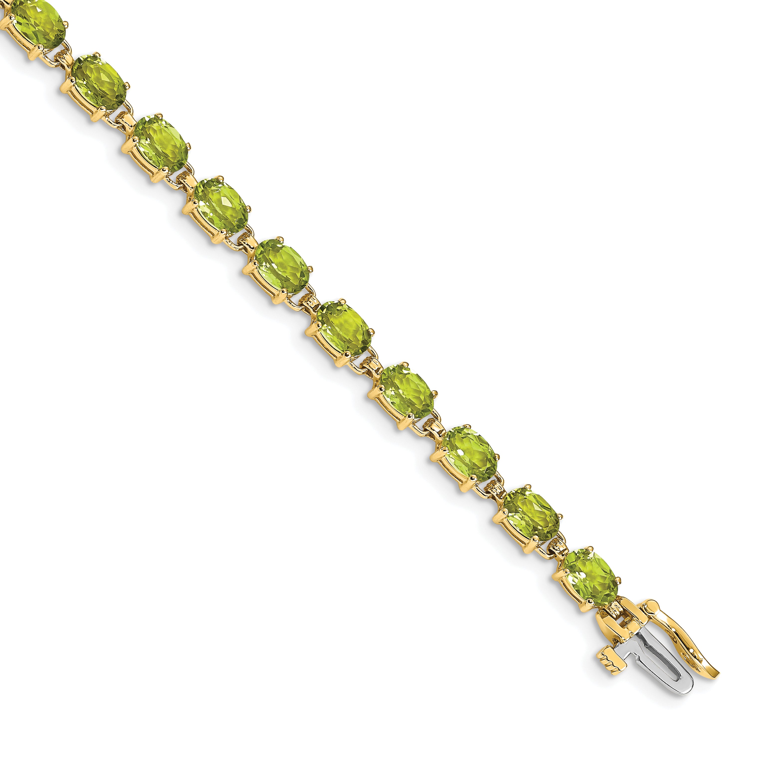 14k 6x4mm Oval Peridot Bracelet