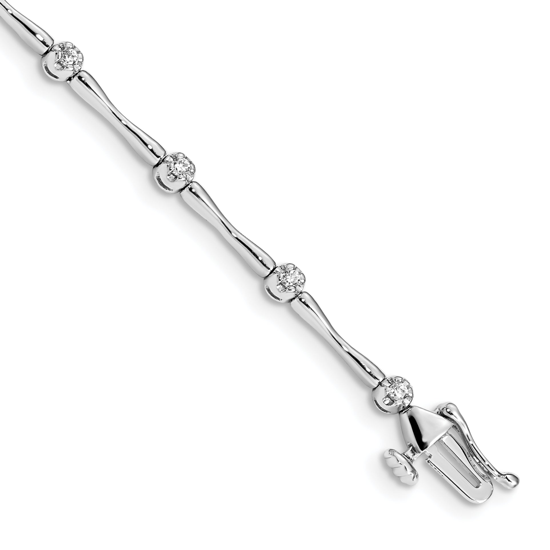 10k White Gold Diamond Bracelet