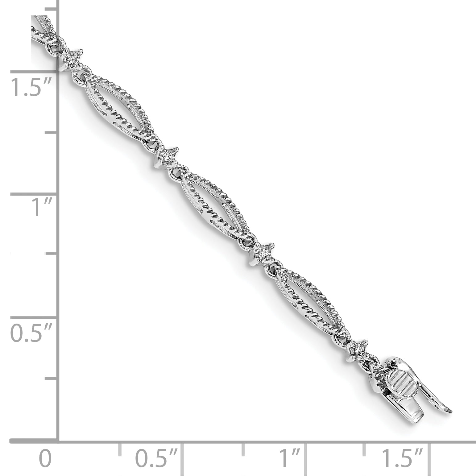 10k White Gold Diamond Bracelet