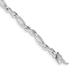 14k White Gold Diamond 7 in Infinity Link Bracelet