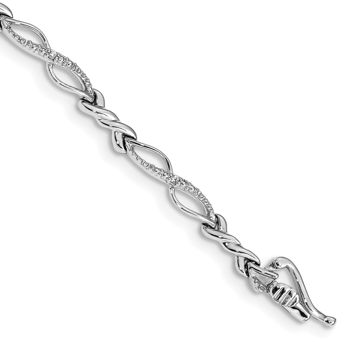 10k White Gold Diamond Bracelet