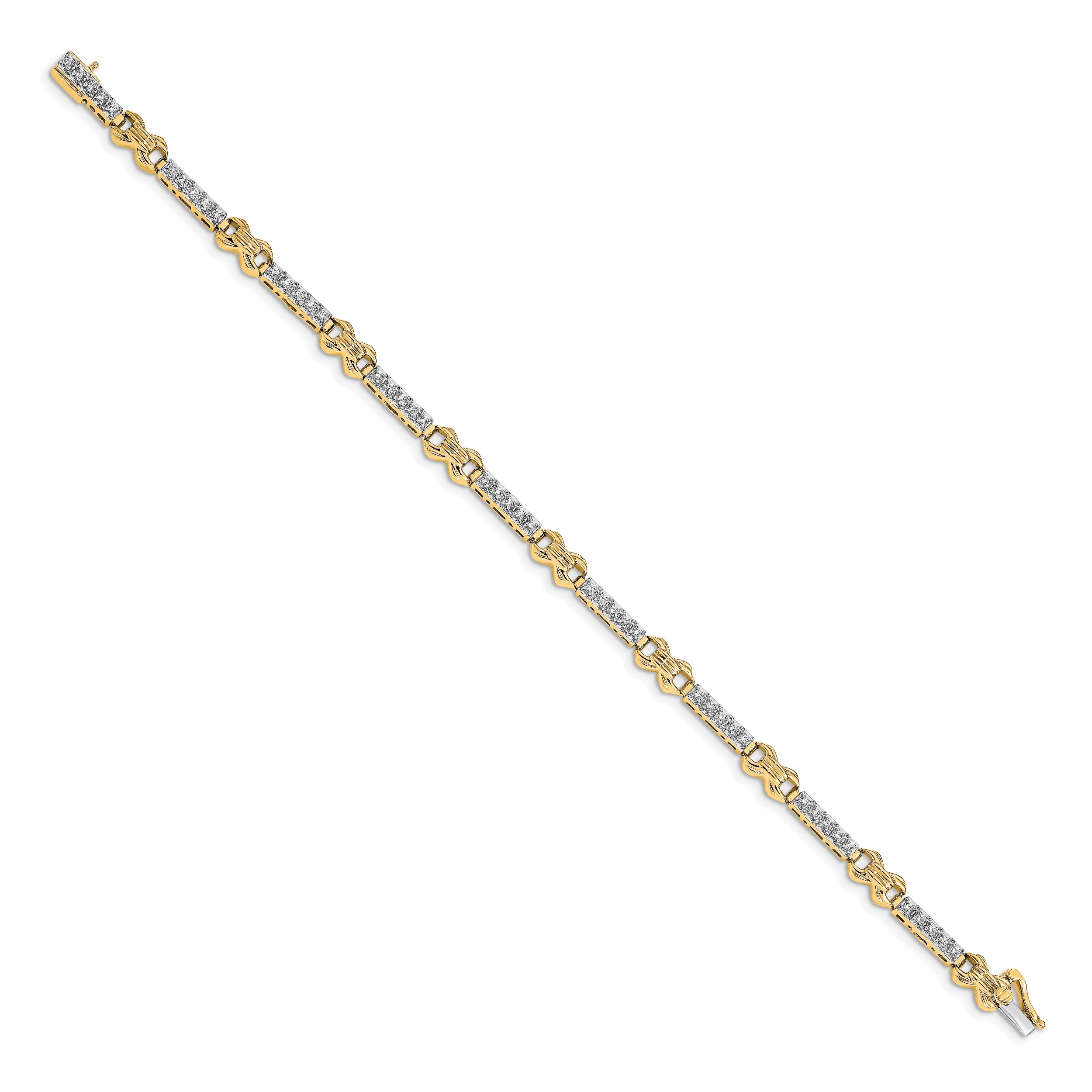 14k Two-tone Diamond Bracelet