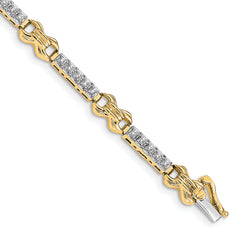 14k Two-tone Diamond Bracelet