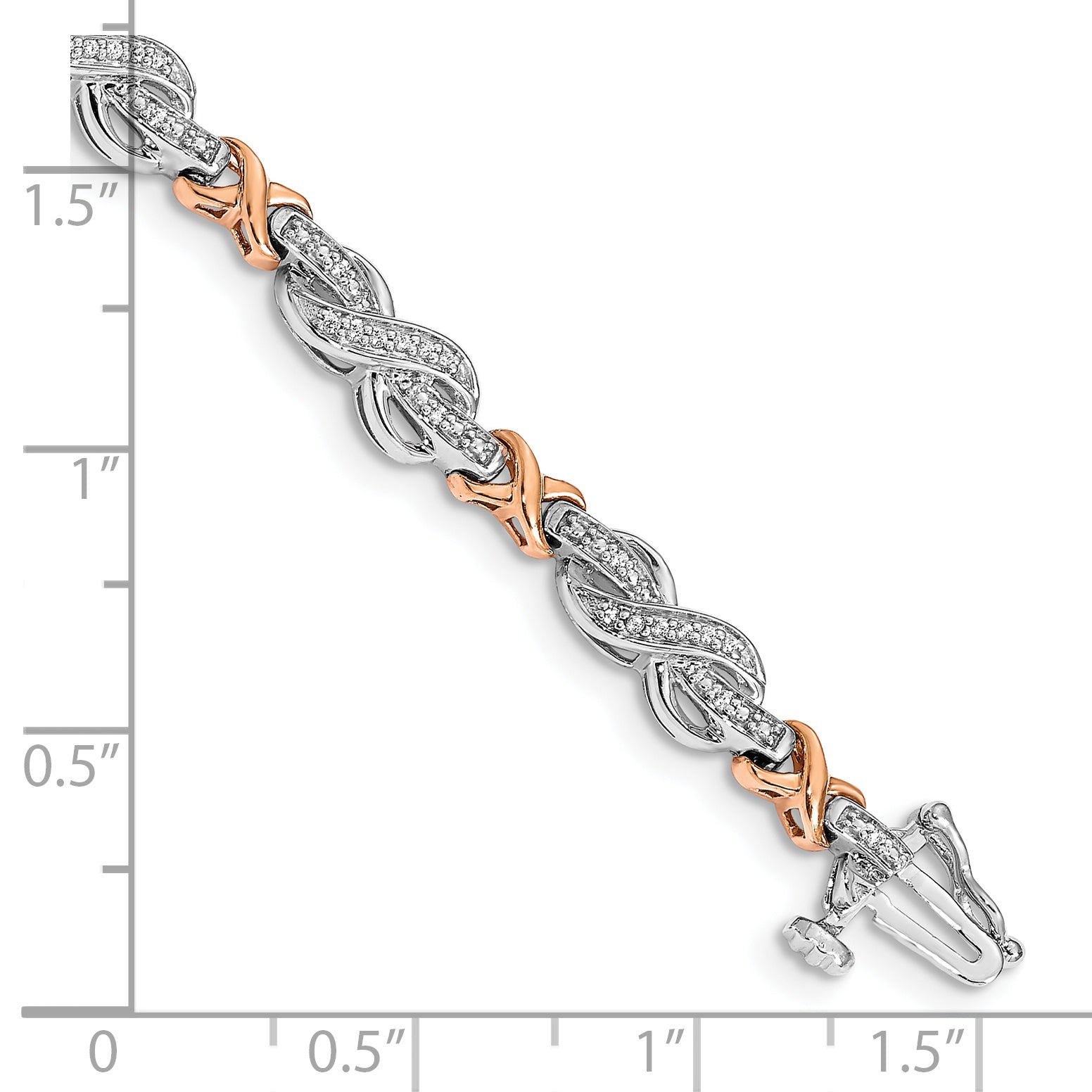 14k Two-tone Diamond Infinity Symbol Link Bracelet