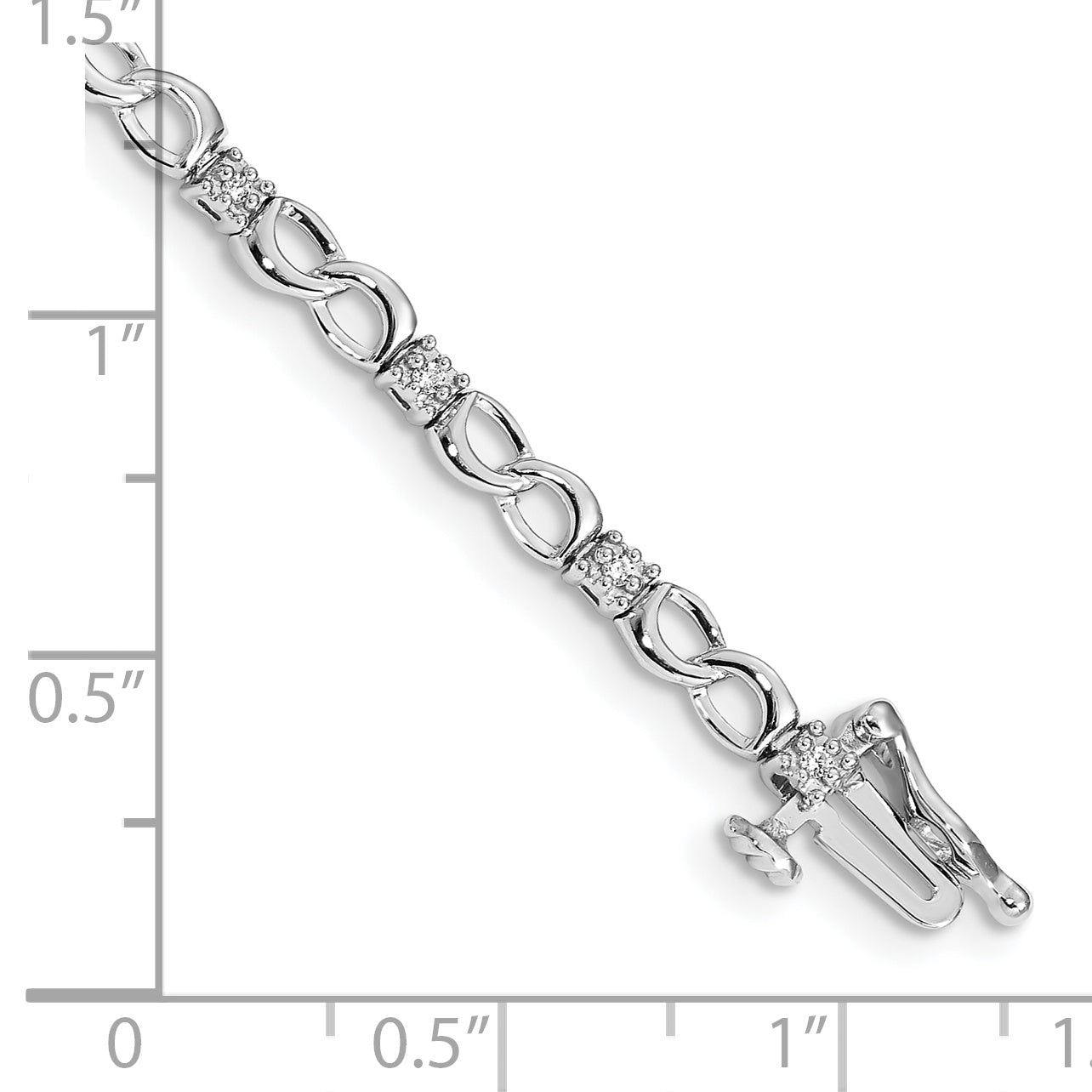 14k White Gold Diamond Figure 8 Link Bracelet