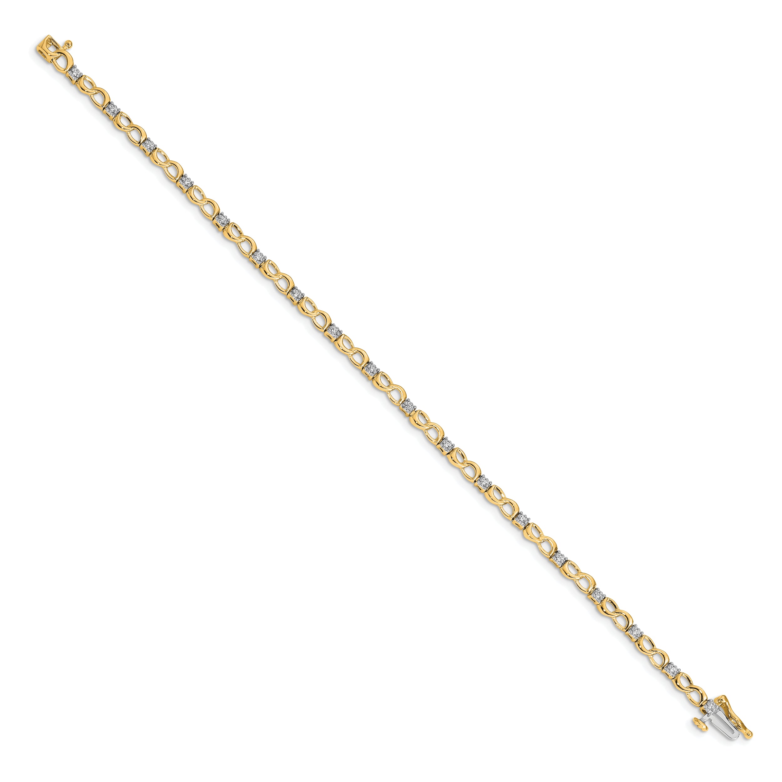 14k Diamond Figure 8 Link Bracelet