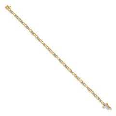 14k Diamond Figure 8 Link Bracelet