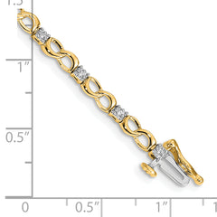 14k Diamond Figure 8 Link Bracelet