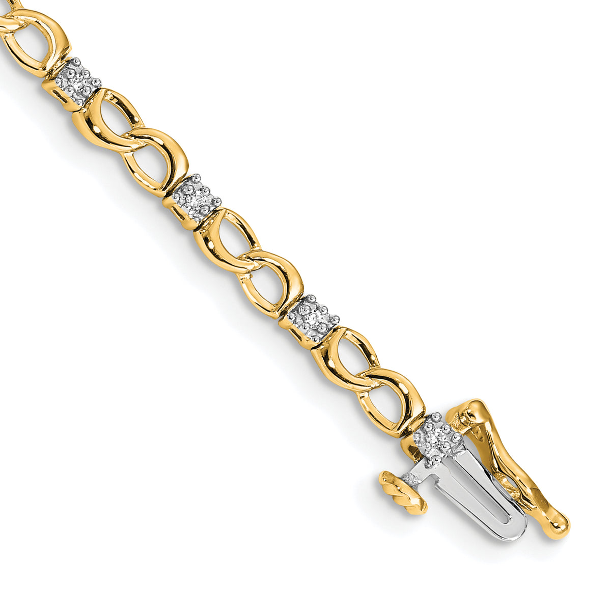 14k Diamond Figure 8 Link Bracelet