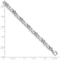 14K White Gold Lab Grown Diamond Flower Infinity Bracelet