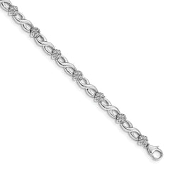 14K White Gold Lab Grown Diamond Flower Infinity Bracelet