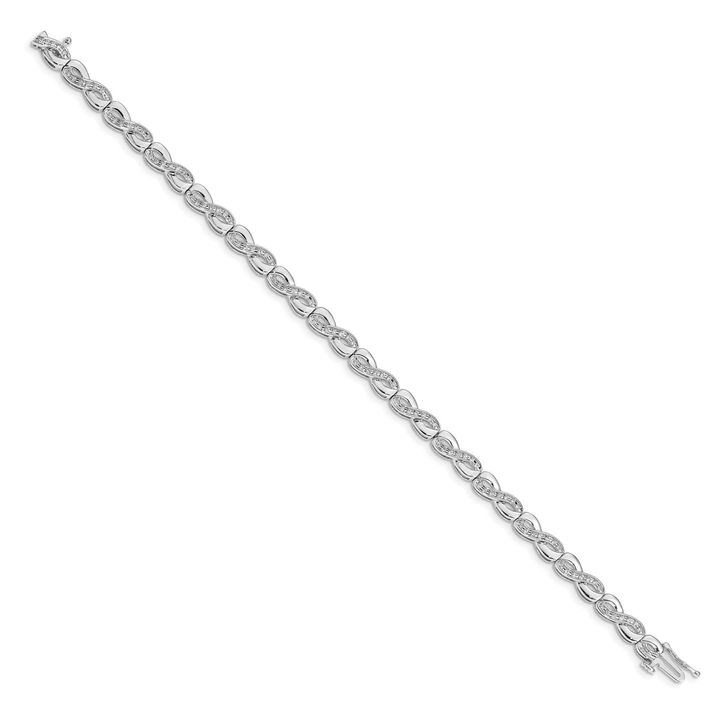 14k White Gold Diamond Infinity Link Bracelet