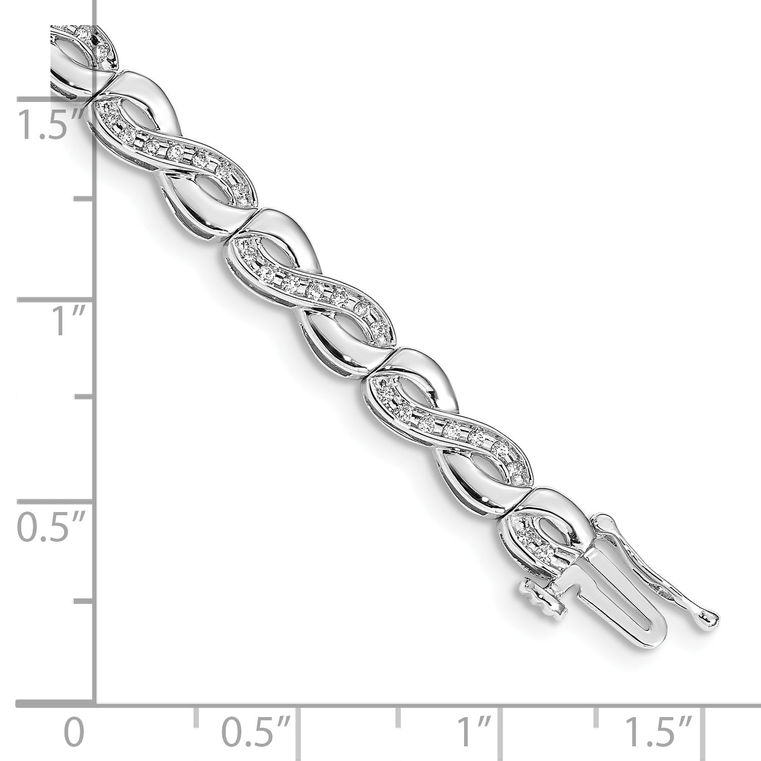 14k White Gold Diamond Infinity Link Bracelet