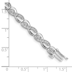 14k White Gold Diamond Infinity Link Bracelet